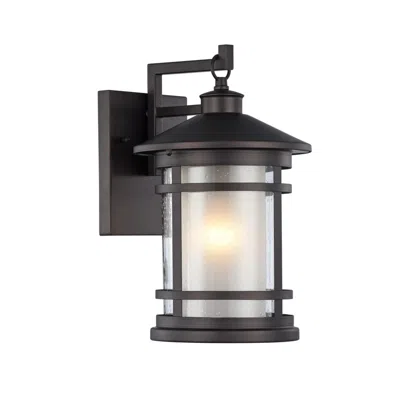 Chloelighting Adesso Transitional 1 Light Rubbed Bronze Outdoor Wall Sconce 14" Height In Black