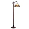 Chloelighting Adia Tiffany-style Dark Bronze 1-light Victorian Reading Floor Lamp 11" Shade In Multi