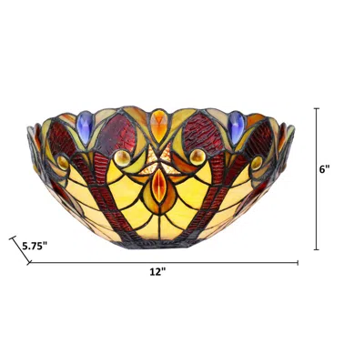 Chloelighting Adia Victorian Tiffany-syle Dark Bronze 1 Light Wall Sconce 12" Wide