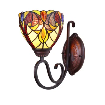 Chloelighting Adia Victorian Tiffany-syle Dark Bronze 1 Light Wall Sconce 6" Wide