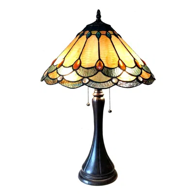 Chloelighting Amelia Victorian 2 Light Antique Dark Bronze Table Lamp 15" Shade