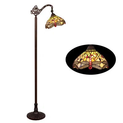 Chloelighting Anisoptera Purity 1 Light Antique Dark Bronze Finish Reading Floor Lamp