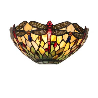 Chloelighting Anisoptera Purity Dragonfly-style 1-light Black Finish Wall Sconce 12" Wide In Multi