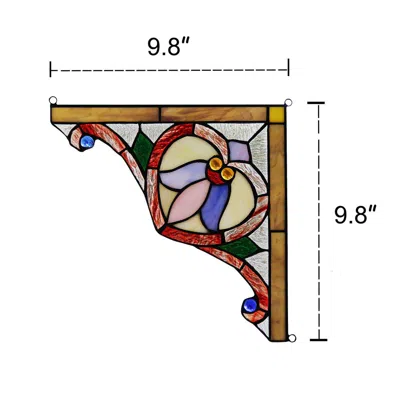 Chloelighting Aristella Victorian Tiffany-glass Window Panel 10" Wide