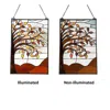 Chloelighting Autumnal Floral-style Black Finish Stained Glass Window Panel 24" Tall