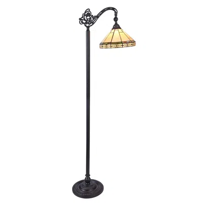 Chloelighting Belle Tiffany-style 1 Light Reading Floor Lamp 11" Wide