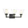 Chloelighting Bonnie Contemporary 3 Light Rubbed Bronze Bath Vanity Fixture 24" Width