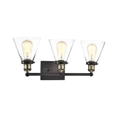 Chloelighting Bonnie Contemporary 3 Light Rubbed Bronze Bath Vanity Fixture 24" Width