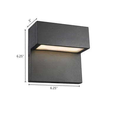 Chloelighting Campbell Contemporary Led Light Textured Black Outdoor Wall Sconce 6" Tall