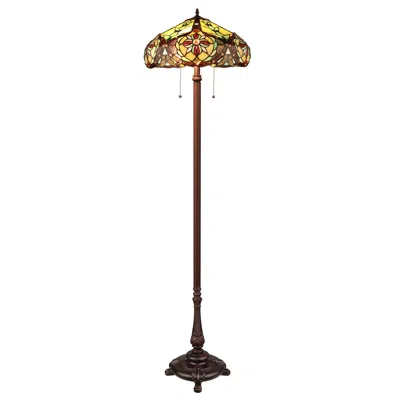 Chloelighting Cora Victorian-style 2-light Dark Bronze Finish Floor Lamp 18" Wide In Multi