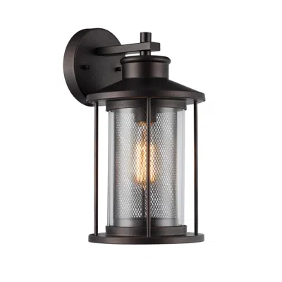 Chloelighting Crichton Transitional 1 Light Rubbed Bronze Outdoor Wall Sconce 14" Tall In Gray
