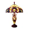 Chloelighting Demetra Aurora Victorian Tiffany-style 3 Light Victorian Double Lit Table Lamp 18" Wide