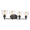 Chloelighting Elissa Transitional 4 Light Rubbed Bronze Bath Vanity Light Clear Glass 30" Wide