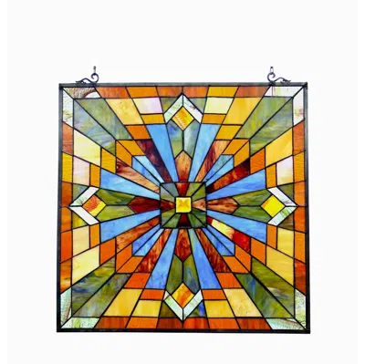 Chloelighting Emma Tiffany-glass Window Panel 24"