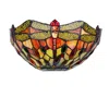 Chloelighting Empress Dragonfly Tiffany-style Dark Bronze 1 Light Wall Sconce 12" Wide