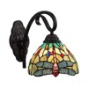 Chloelighting Empress Dragonfly Tiffany-style Dark Bronze 1 Light Wall Sconce 8 " Wide