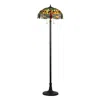 Chloelighting Empress Tiffany-style 2 Light Dragonfly Floor Lamp 18" Shade