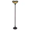 Chloelighting Empress Tiffany-style Dark Bronze 1 Light Torchiere Lamp 14" Shade