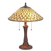 Chloelighting Fanny Tiffany-style Victorian 2 Light Table Lamp 16" Wide