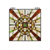 Chloelighting Farley Mission Tiffany-style Black Finish Window Panel 25" Wide In Multi