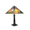 Chloelighting Flemingtiffany-style 2 Light Mission Table Lamp 16" Shade