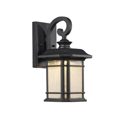 Chloelighting Franklin Transitional Led Textured Black Outdoor Wall Sconce 13" Height