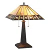 Chloelighting Giles Tiffany-style 2 Light Mission Table Lamp 16" Shade