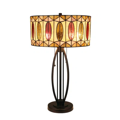 Chloelighting Gimm Geometric Style 2-light Table Lamp 15" Shade