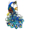 Chloelighting Glory Tiffany-glass Peacock Window Panel 25" Tall