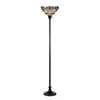 Chloelighting Grenville Tiffany-style 1 Light Victorian Torchiere Floor Lamp 14" Shade