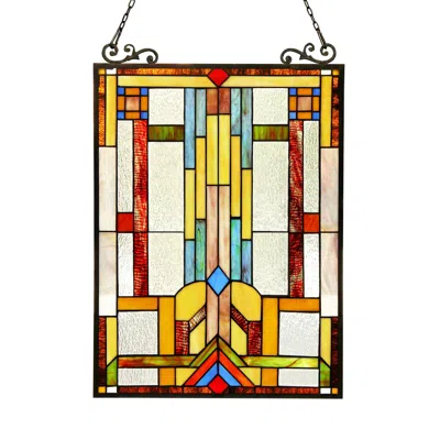 Chloelighting Huszar Tiffany-glass Window Panel 17.5x25