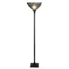 Chloelighting Innes Mission Tiffany-style Blackish Bronze 1 Light Torchiere Lamp 14" Wide In Multi