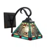 Chloelighting Innes Mission Tiffany-style Blackish Bronze 1 Light Wall Sconce 8" Wide