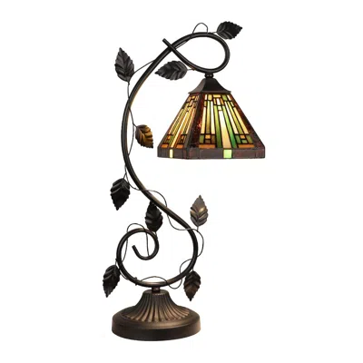Chloelighting Innes Tiffany-style 1-light Mission Accent Table Lamp 6" Shade