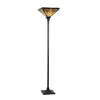 Chloelighting Innes Tiffany-style 1 Light Mission Torchiere Floor Lamp 14" Shade