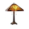 Chloelighting Innes Tiffany-style 2 Light Mission Table Lamp 16" Shade