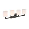 Chloelighting Jane Contemporary 4 Light Rubbed Bronze Bath Vanity Fixture 29" Width In White
