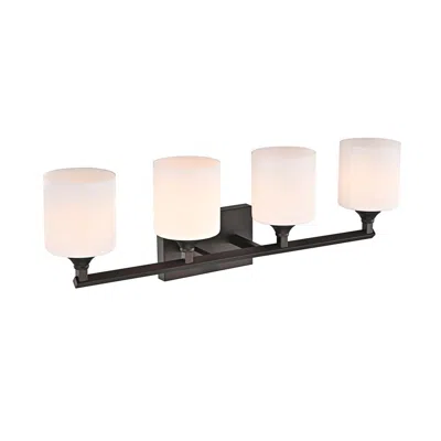 Chloelighting Jane Contemporary 4 Light Rubbed Bronze Bath Vanity Fixture 29" Width In White
