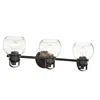Chloelighting Janice Contemporary 3 Light Rubbed Bronze Bath Vanity Fixture 26" Width In Black