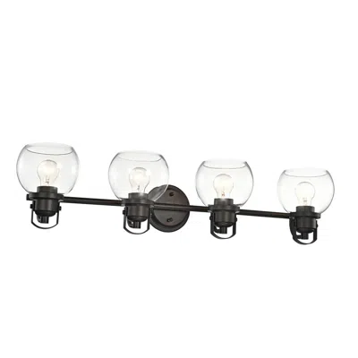Chloelighting Janice Contemporary 4 Light Rubbed Bronze Bath Vanity Fixture 34" Width