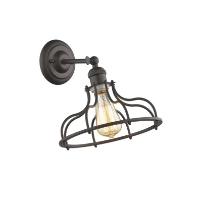 Chloelighting Jaxon Industrial-style 1 Light Rubbed Bronze Indoor Wall Sconce 10" Wide