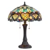 Chloelighting Kendall Tiffany-style 2 Light Victorian Table Lamp 16" Shade
