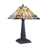 Chloelighting Kinsey Mission Tiffany-style Blackish Bronze 1 Light Table Lamp 12" Wide In Multi