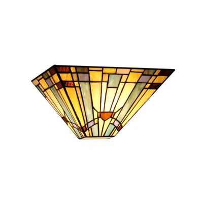 Chloelighting Kinsey Tiffany-style 1 Light Mission Wall Sconce 12" Wide