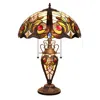 Chloelighting Lennon Tiffany-style 3-light Victorian Double Lit Table Lamp 16" Shade
