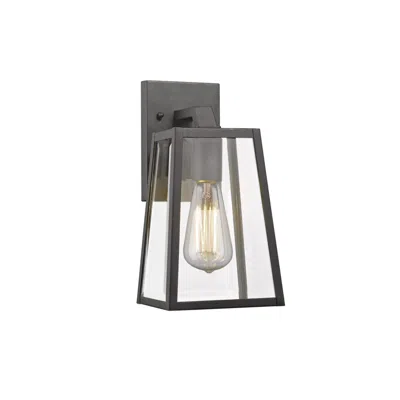 Chloelighting Leodegrance Transitional 1 Light Black Outdoor Wall Sconce 11" Height