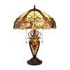 Chloelighting Liaison Victorian-style Antique Dark Bronze 3 Light Double Lit Table Lamp 16" Wide
