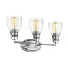 Chloelighting Lily Contemporary 3 Light Brushed Nickel Bath Vanity Light Clear Glass 23" Wide