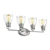 Chloelighting Lily Contemporary 4 Light Brushed Nickel Bath Vanity Light Clear Glass 31" Wide