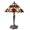 Chloelighting Lindsay Tiffany-style 2 Light Rosestable Lamp 17" Shade